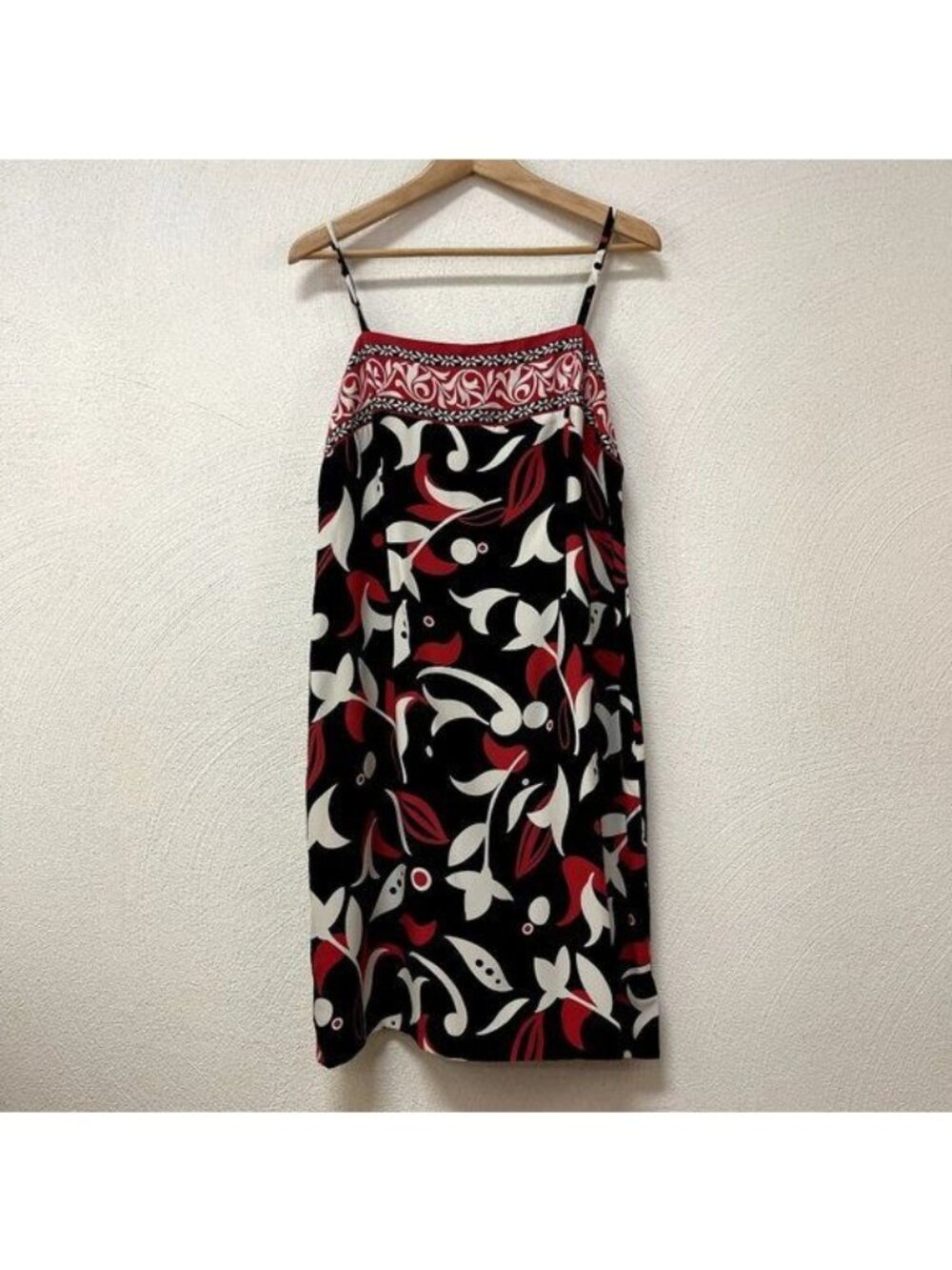 I.N.C. International Concept Black & Red Silk Summer Dress sz 12